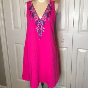 Lily Pulitzer beautiful hot pink embroidered dress
